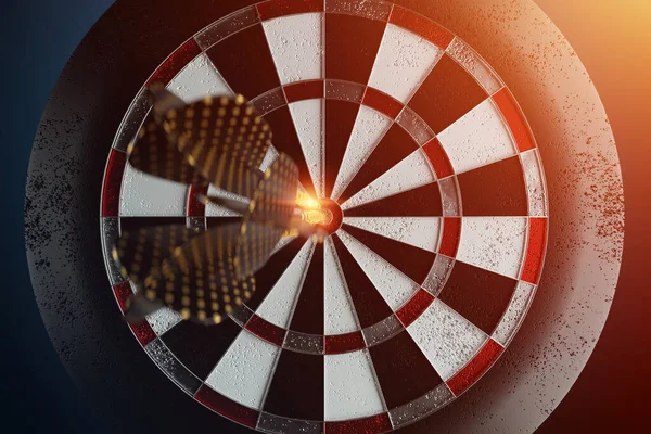 Darts Golden Dart Stuck Target Dartboard Target Goal Business Getting — Stock Photo, Image