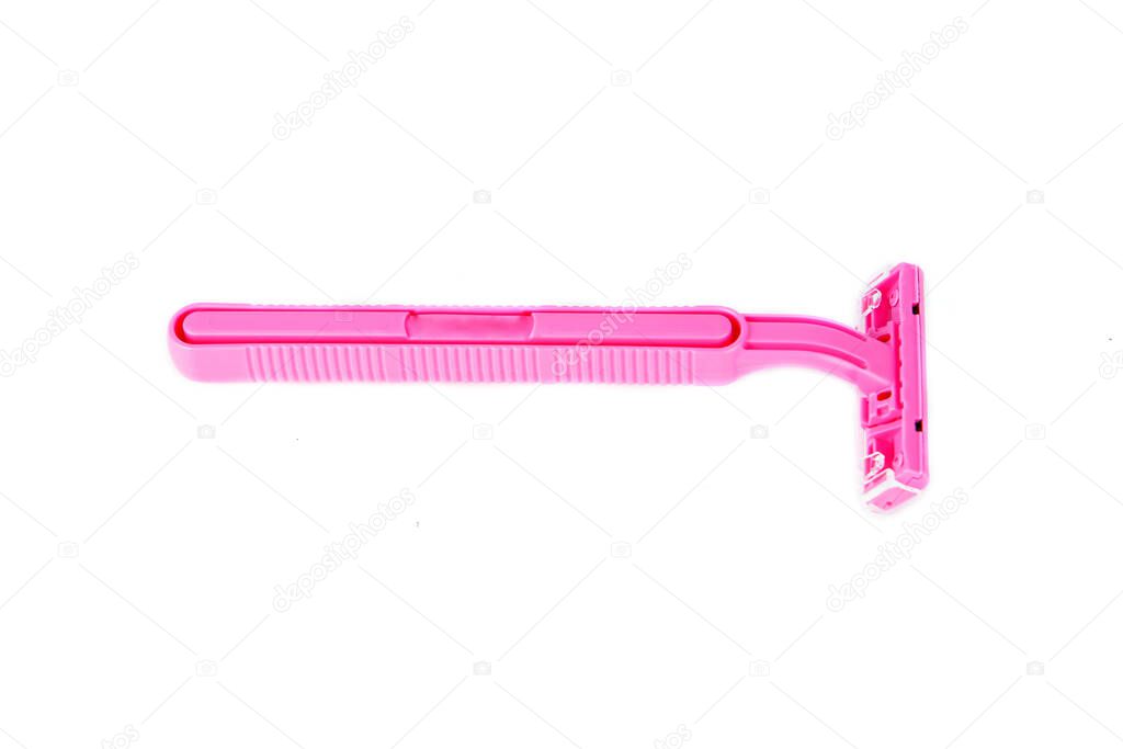 Disposable razors isolated on a white background. Body care concept. Creative background, copy space