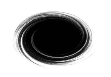 Beyaz arka plan üzerinde siyah renkli yuvarlak fırça darbeleri etkisi