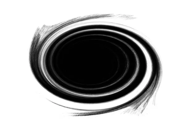 Colore nero ovale pennellate effetto su sfondo bianco — Foto Stock