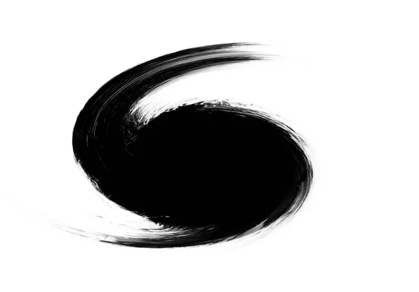 Efecto de pinceladas de color negro sobre fondo blanco — Foto de Stock