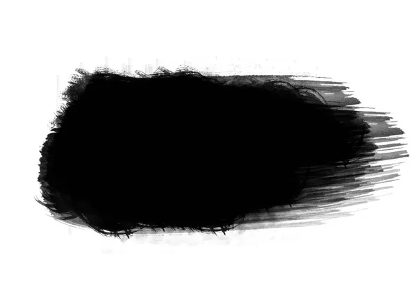 Black color brush strokes effect on white background — Stock Photo, Image