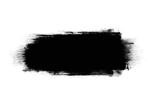 Штрихи чорного кольору пензля впливають на білий фон — стокове фото