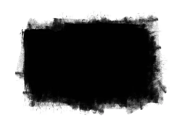 Colore nero pennellate effetto su sfondo bianco — Foto Stock
