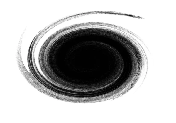 黑色椭圆形画笔笔触对白色背景的影响 — 图库照片