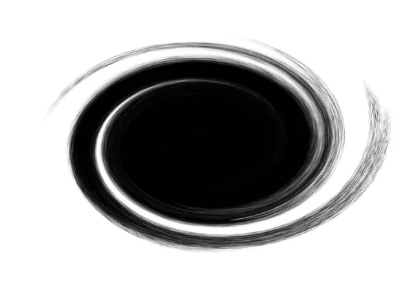Чорний колір овальних мазків пензля впливає на білий фон — стокове фото