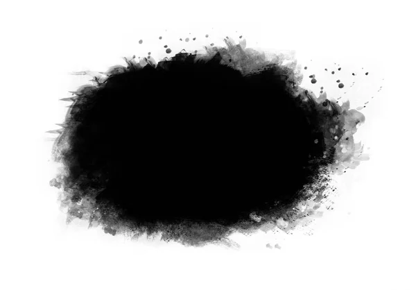 白い背景の黒い色ブラシ ストローク効果 — ストック写真