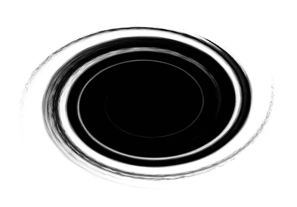 Black color oval brush strokes effect on white background — Stock Photo, Image