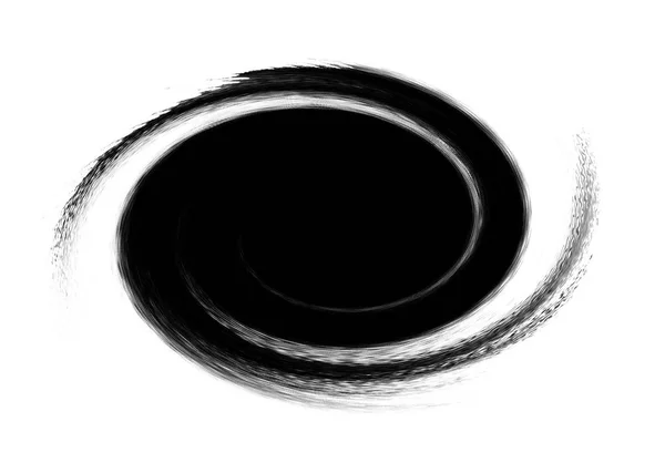 黑色椭圆形画笔笔触对白色背景的影响 — 图库照片