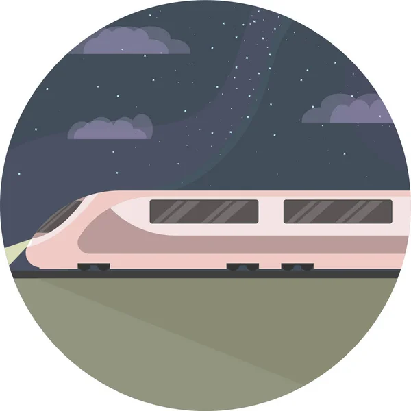 Yüksek hızlı tren açık havada geceleri