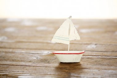 yelkenli tekne ahşap tablo