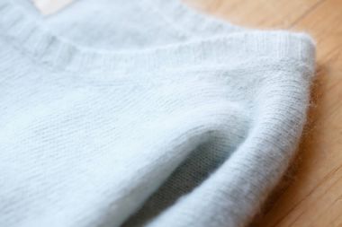 Güzel, lüks, açık mavi, Sonbahar, kış kazak örme, sıcak.