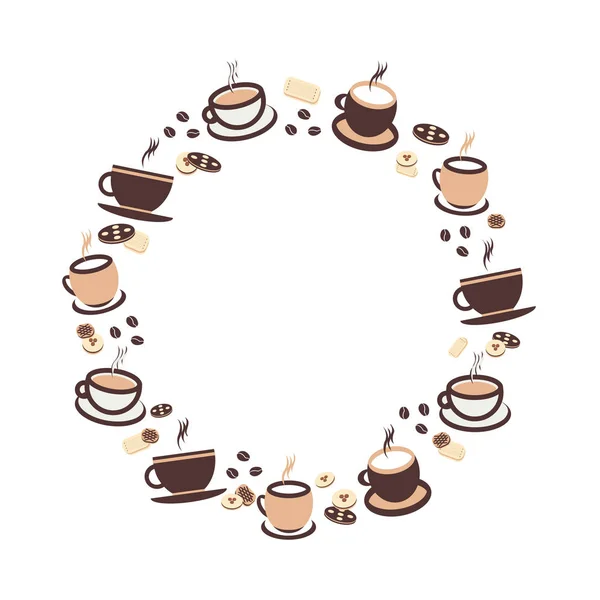 Ilustración vectorial, una taza de café capuchino, café con leche, café expreso — Vector de stock