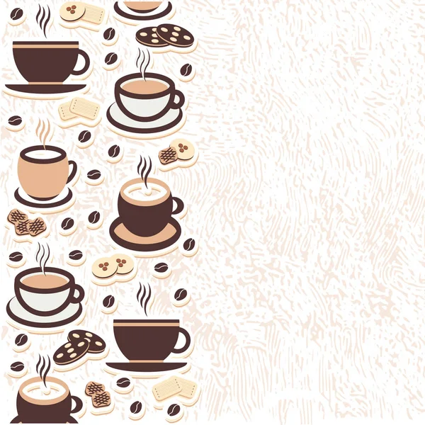 Ilustração vetorial, uma xícara de café cappuccino, café com leite, café expresso —  Vetores de Stock