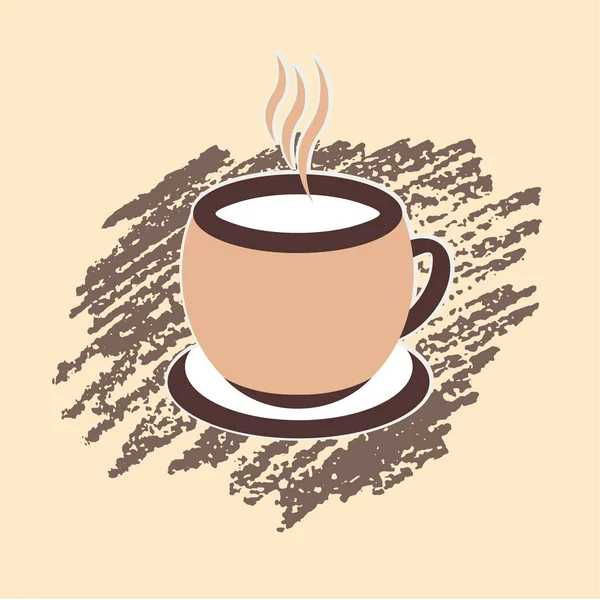 Ilustración vectorial, una taza de café capuchino, café con leche, café expreso — Archivo Imágenes Vectoriales