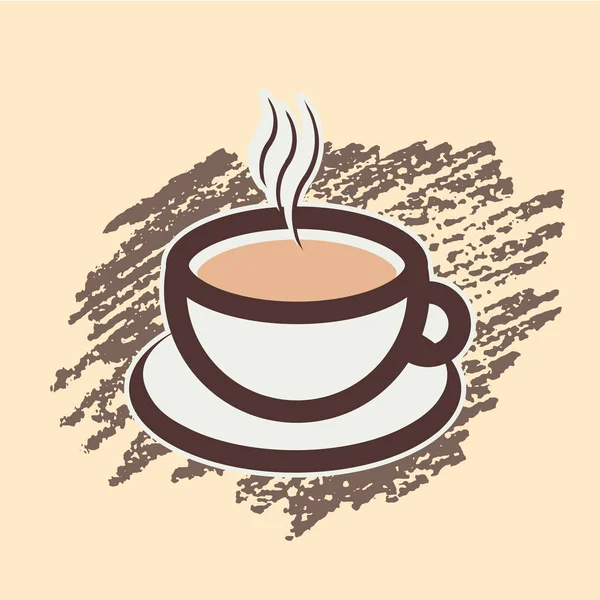 Vector illustration, a cup of cappuccino coffee, latte, espresso — Stock Vector