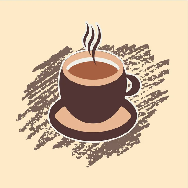 Ilustración vectorial, una taza de café capuchino, café con leche, café expreso — Archivo Imágenes Vectoriales