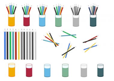 güzel vektör arka plan için bir tatil öğretmenin gün kartpostal, poster, afiş, ambalaj, defter, kalem, tebeşir, unsurları ile eğitim malzemeleri Kırtasiye.