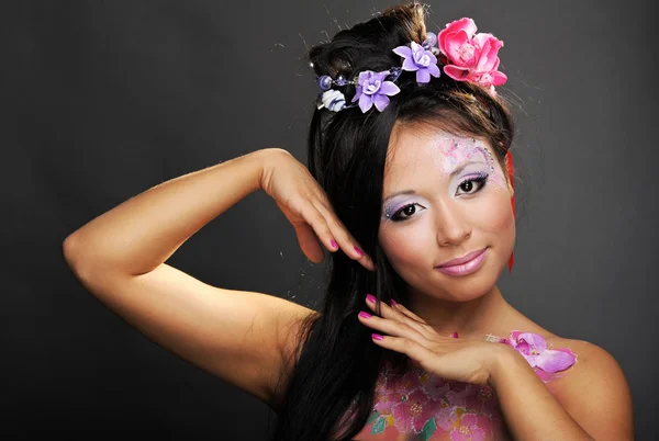 Крупним планом портрет азіатської дівчини краси — стокове фото