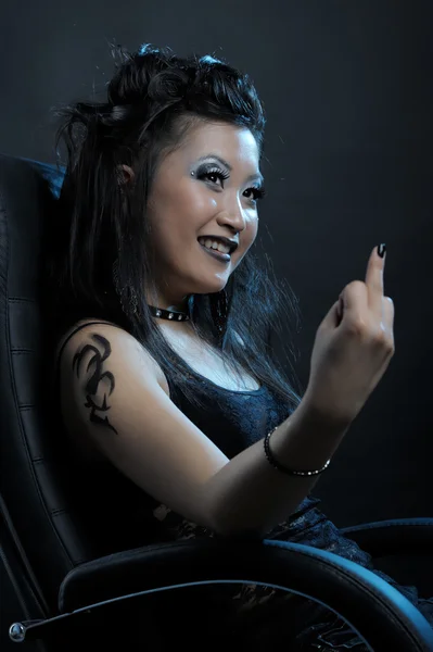 Gothic asian girl — Stock Photo, Image