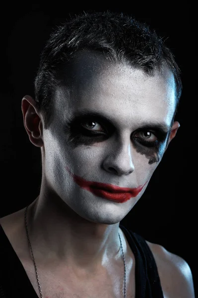 Człowiek joker makijaż — Zdjęcie stockowe