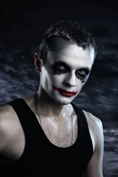 Homem joker maquiagem — Fotografia de Stock