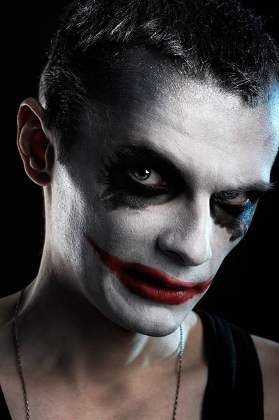 Człowiek joker makijaż — Zdjęcie stockowe