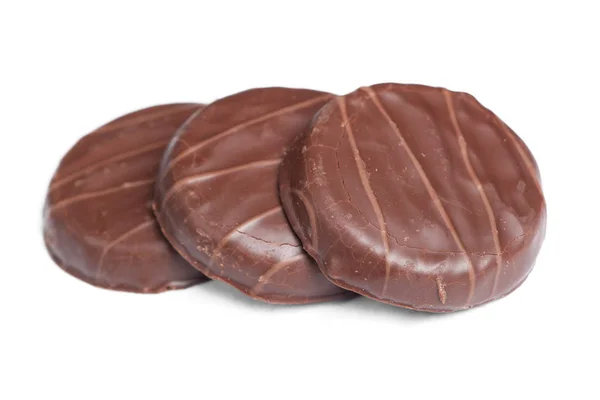 Bolachas em esmalte de chocolate — Fotografia de Stock