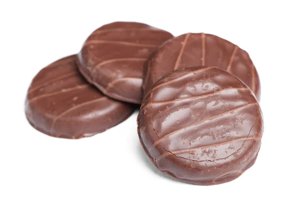 Bolachas em esmalte de chocolate — Fotografia de Stock