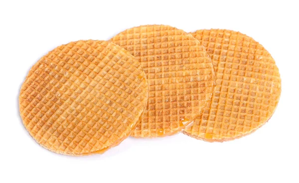 Ronde wafeltjes geïsoleerd — Stockfoto