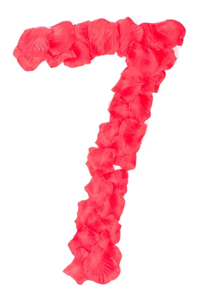 Petali di rosa come numero — Foto Stock
