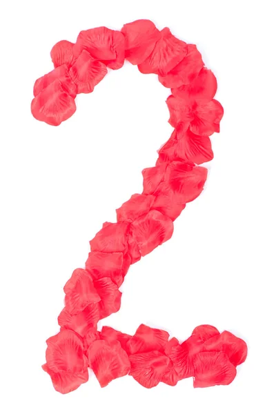 Rose petals as number — Stock Photo, Image