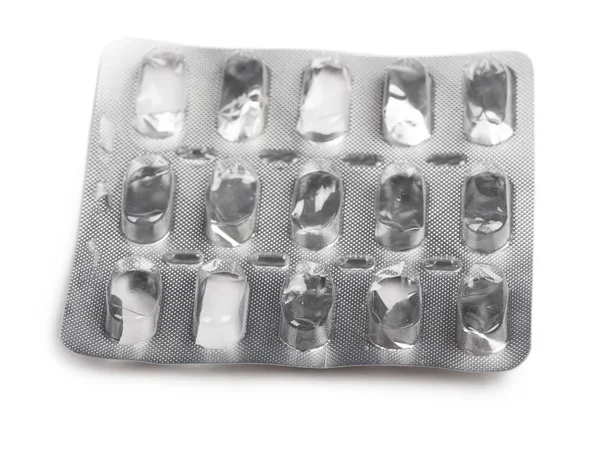 Пустой пакет таблеток — стоковое фото
