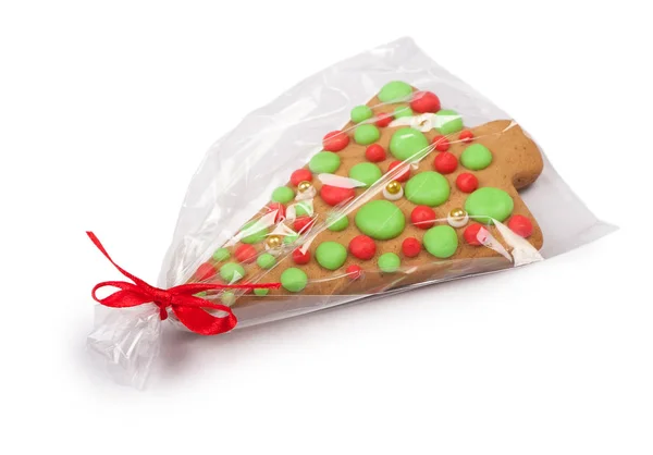 Biscuit au pain d'épice de Noël dans un emballage transparent — Photo