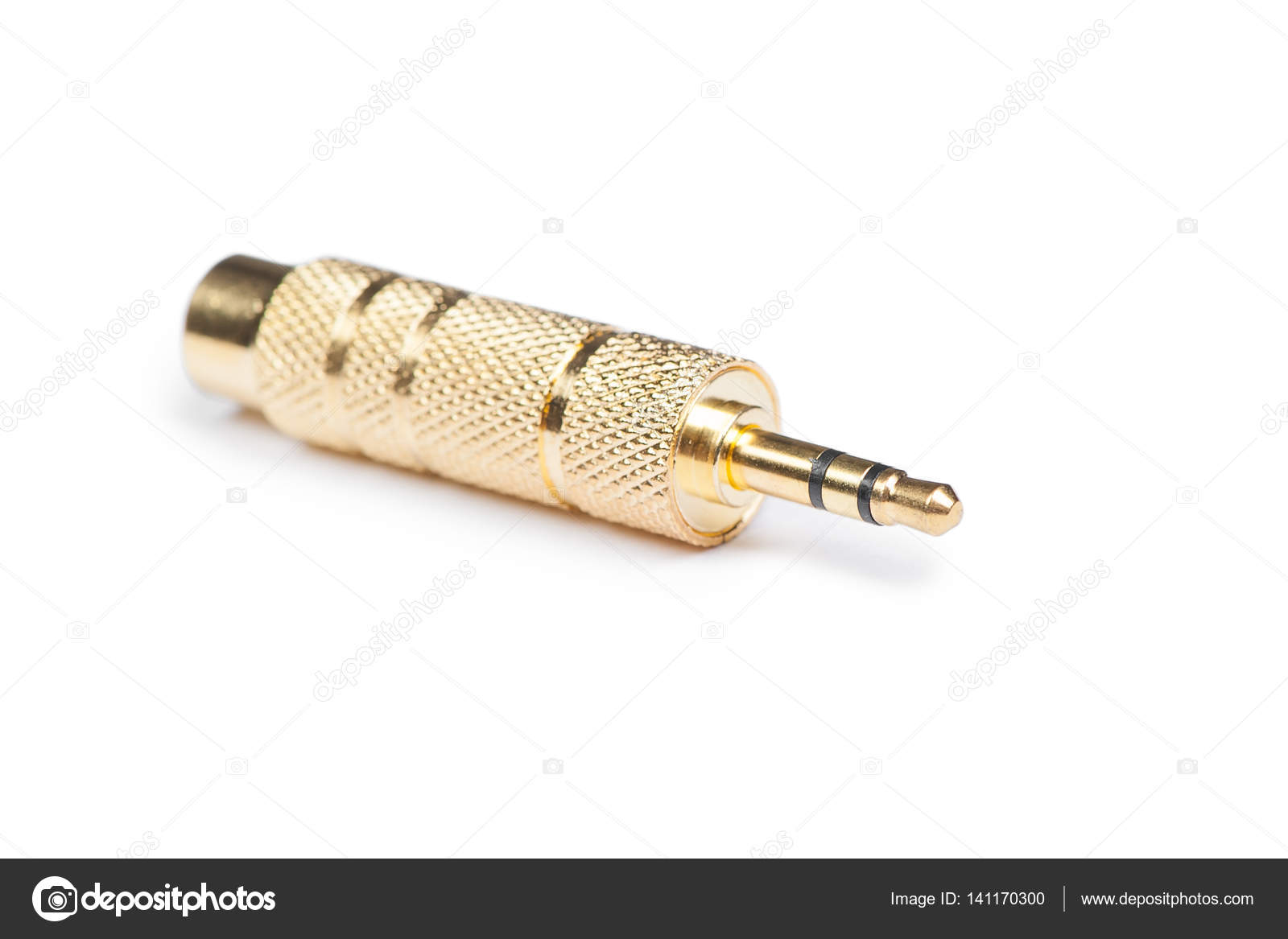 Golden audio jack adapter Stock Photo by ©igorkovalcuk 141170300