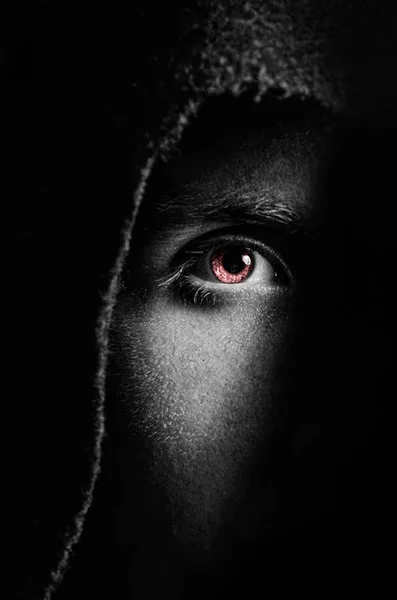 Eye of spooky man — Stock Photo, Image