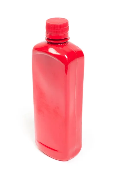 Rode plastic fles — Stockfoto