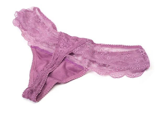 Purple lace panties — Stock Photo, Image