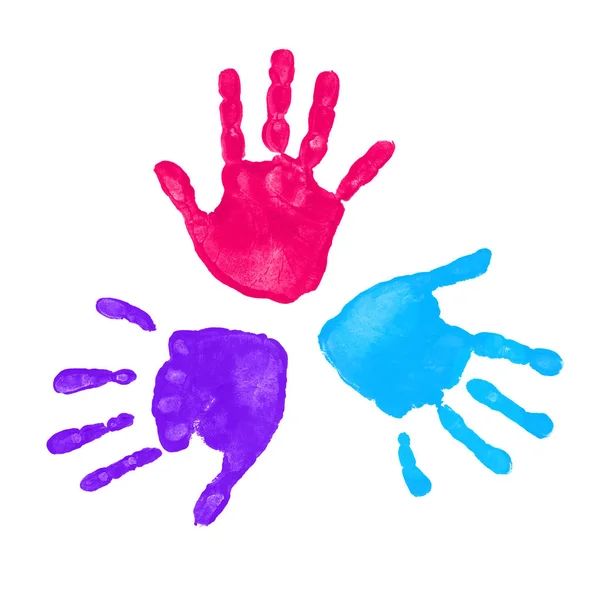 Colorful hands prints — Stock Photo, Image