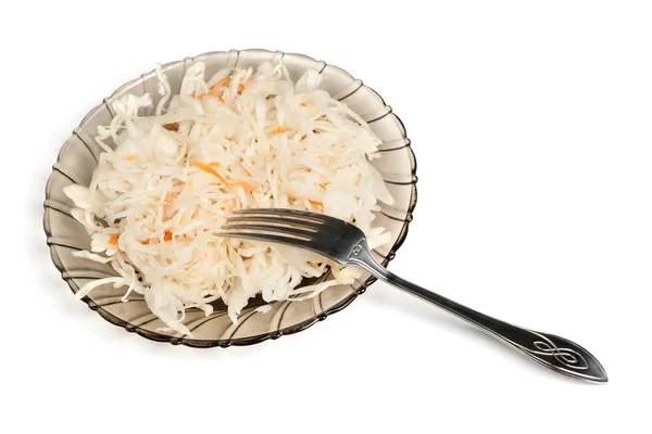 Sauerkraut Salad Plate Isolated — Stock Photo, Image