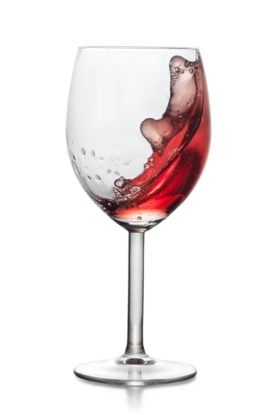 Déplacement verre de vin rouge — Photo