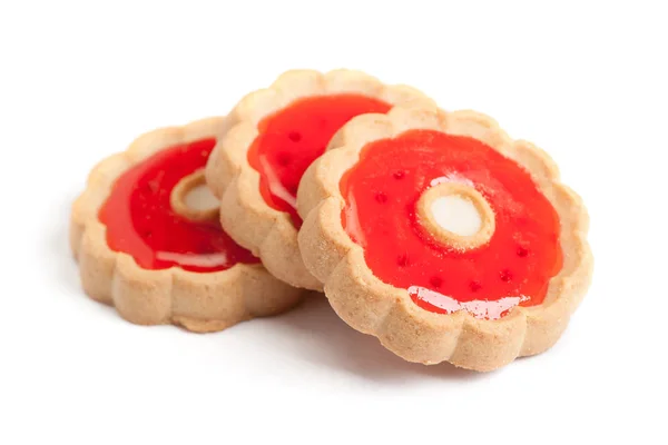 Koekjes met rode jam — Stockfoto