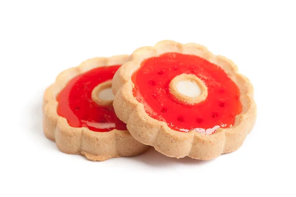 Cookies with red jam — Stock Photo, Image