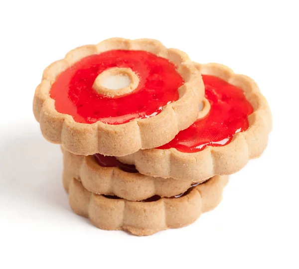 Cookies with red jam — Stock Photo, Image