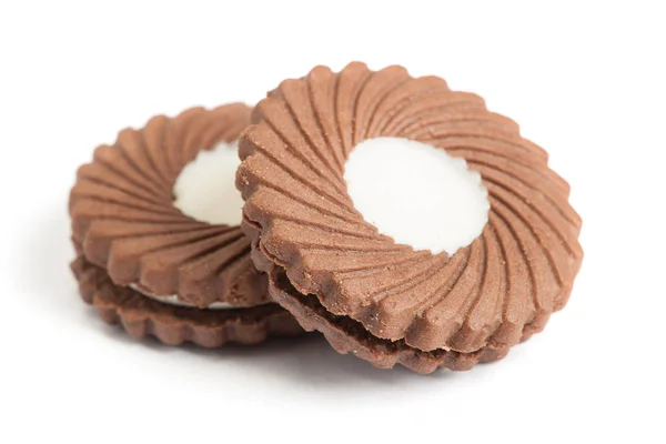用奶油夹心巧克力饼干 — 图库照片