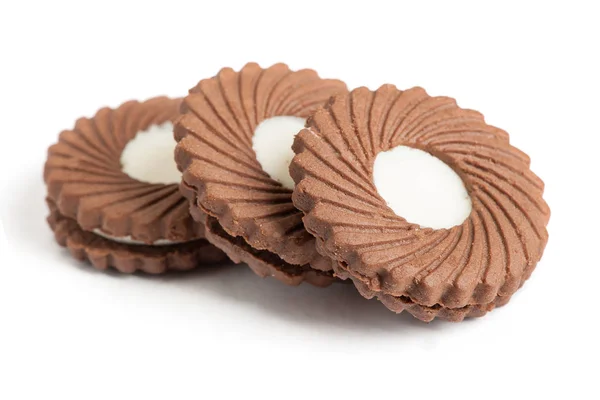 用奶油夹心巧克力饼干 — 图库照片
