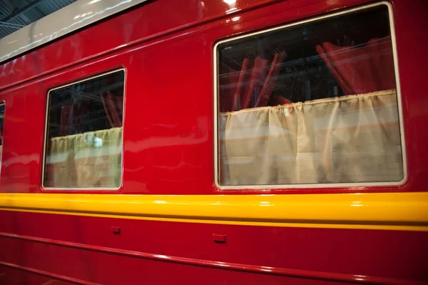 Windows of modern russian train — Stock Photo, Image