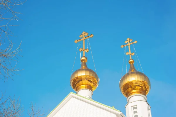 Dome Temple Golden Cross — Stock Photo, Image