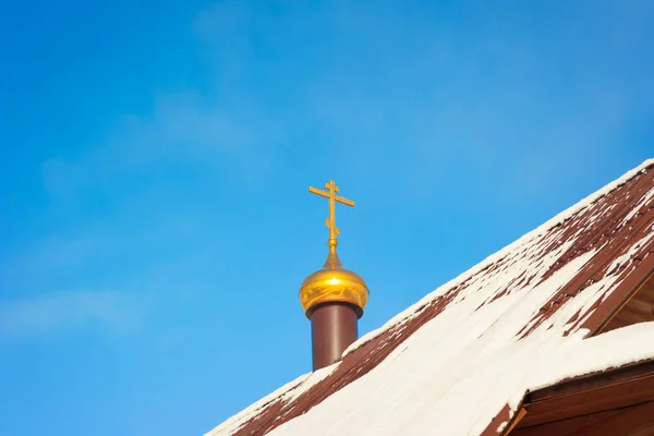 Dome Temple Golden Cross — Stock Photo, Image