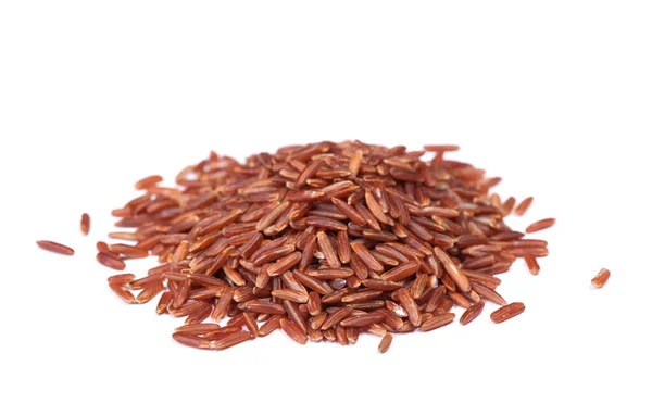 Heap of raw dry brown rice — Stock Photo, Image